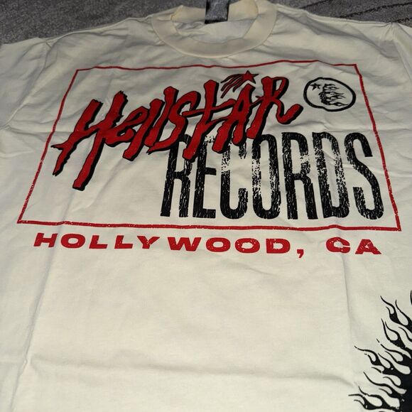 Hellstar Studios Records New Short Sleeve T-Shirt Cream Small Path To Paradise - Picture 3 of 6